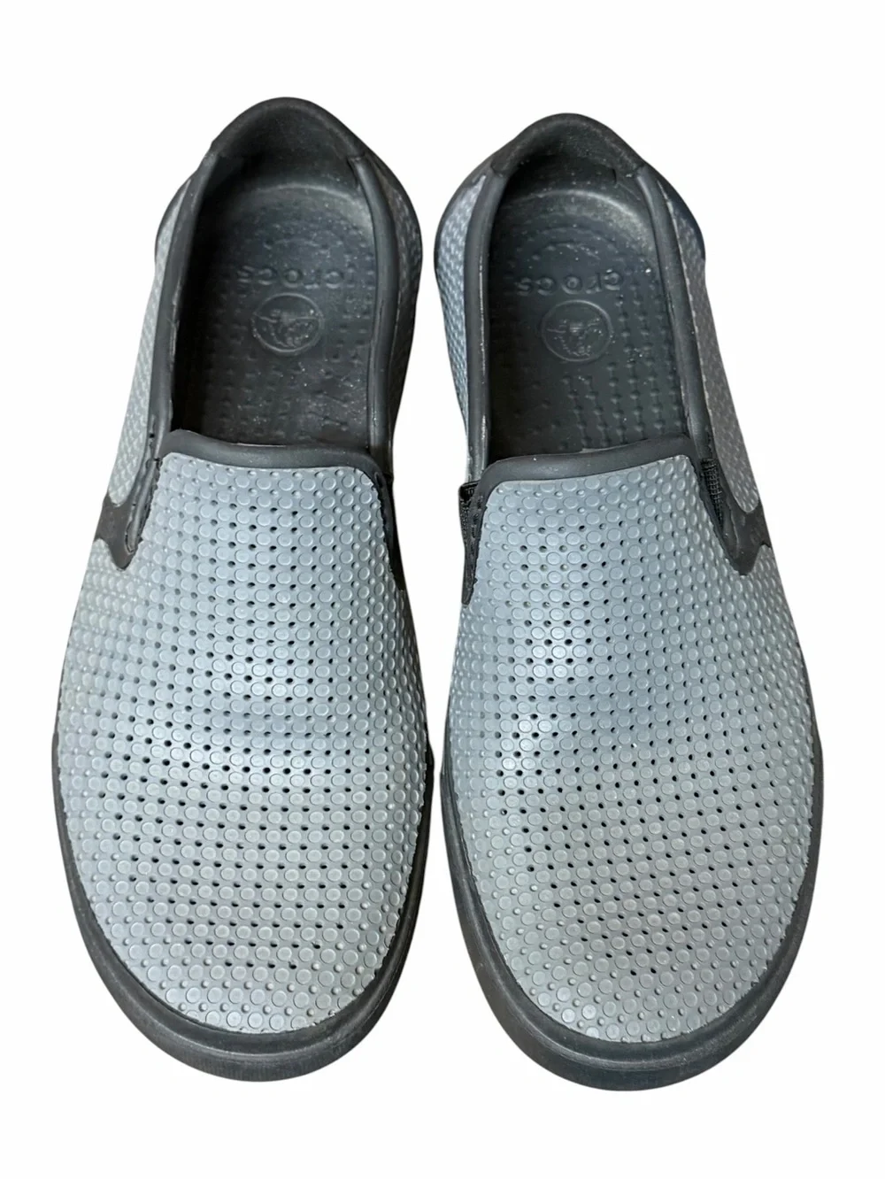 Crocs Shoes Men’s 8 Citilane Roka Slip on Lightweight Gray Black